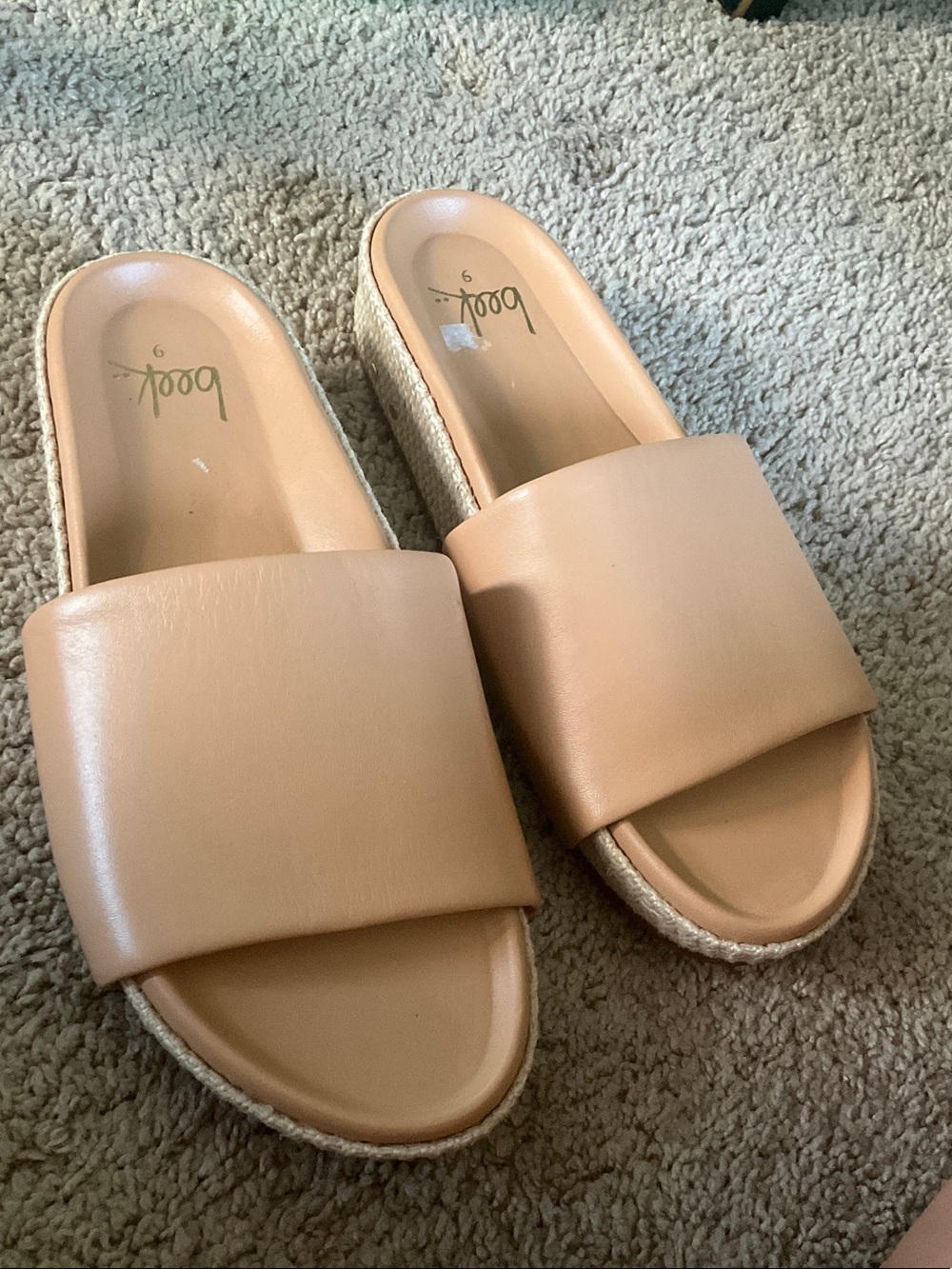 beek Beige Slide Sandals with Espadrille Platform - Picture 4 of 7